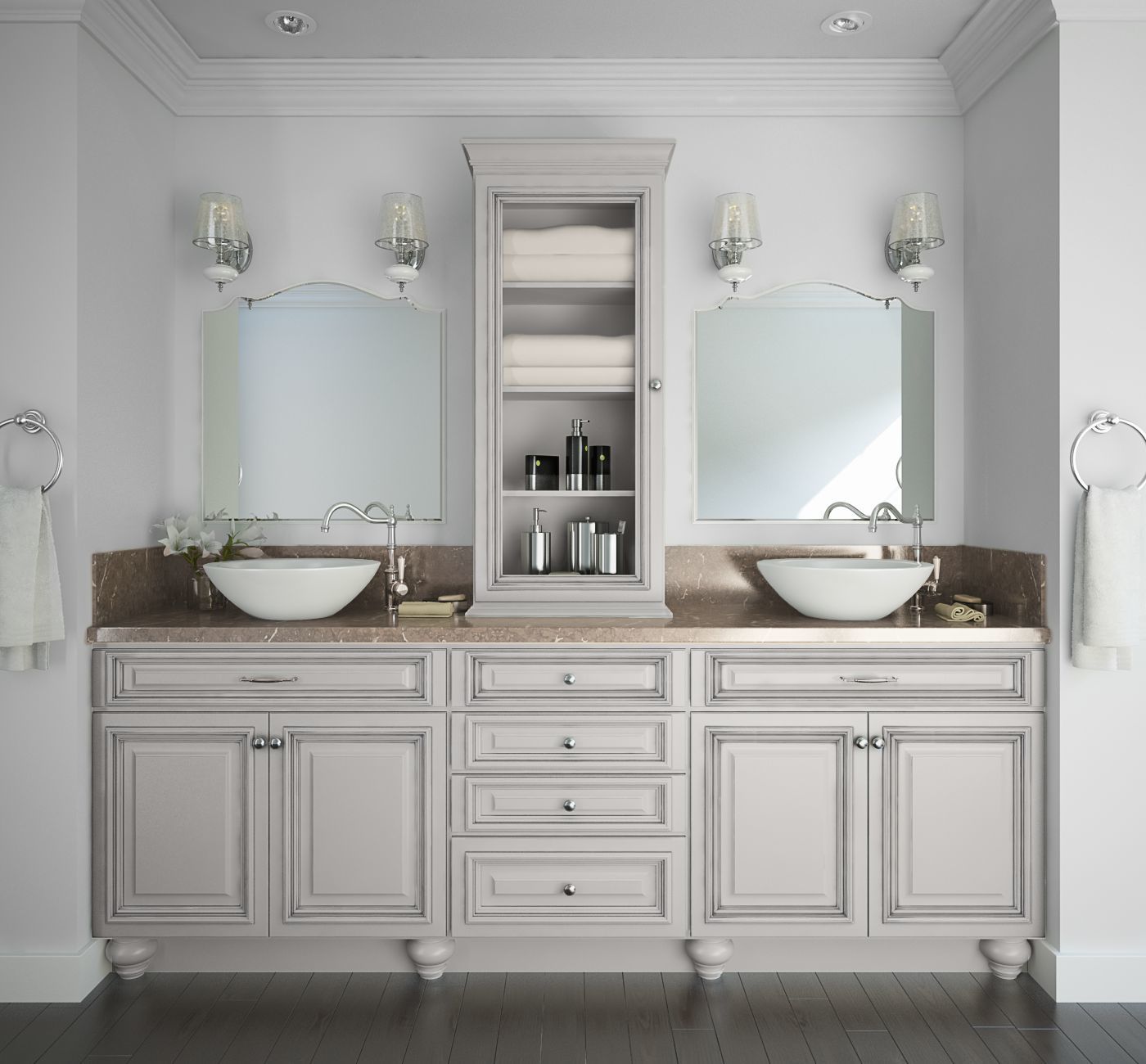 Remodeling Bathroom Cabinets - Double Sink Vanity