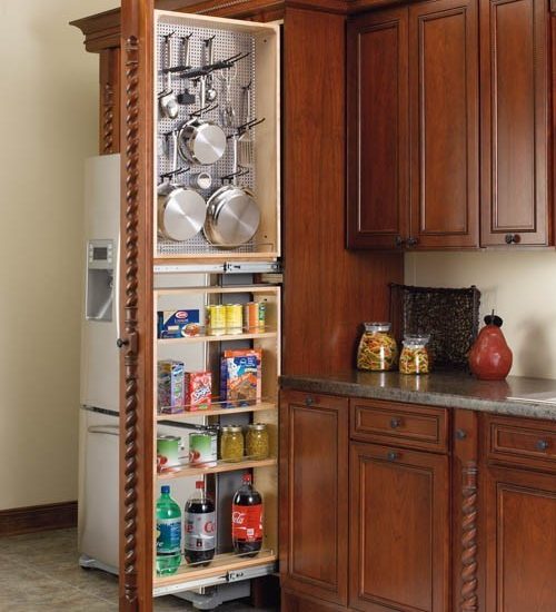 Make the most of a small space with a pullout organizer.