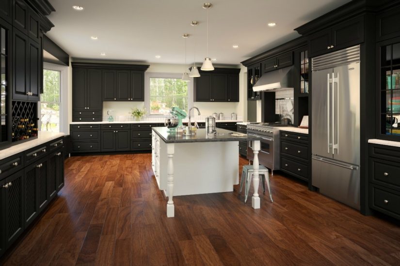 Mixing and matching cabinet and wood styles can give an eclectic feel to your kitchen.