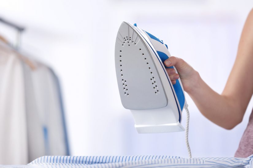 Ironing Clothes in the Laundry Room