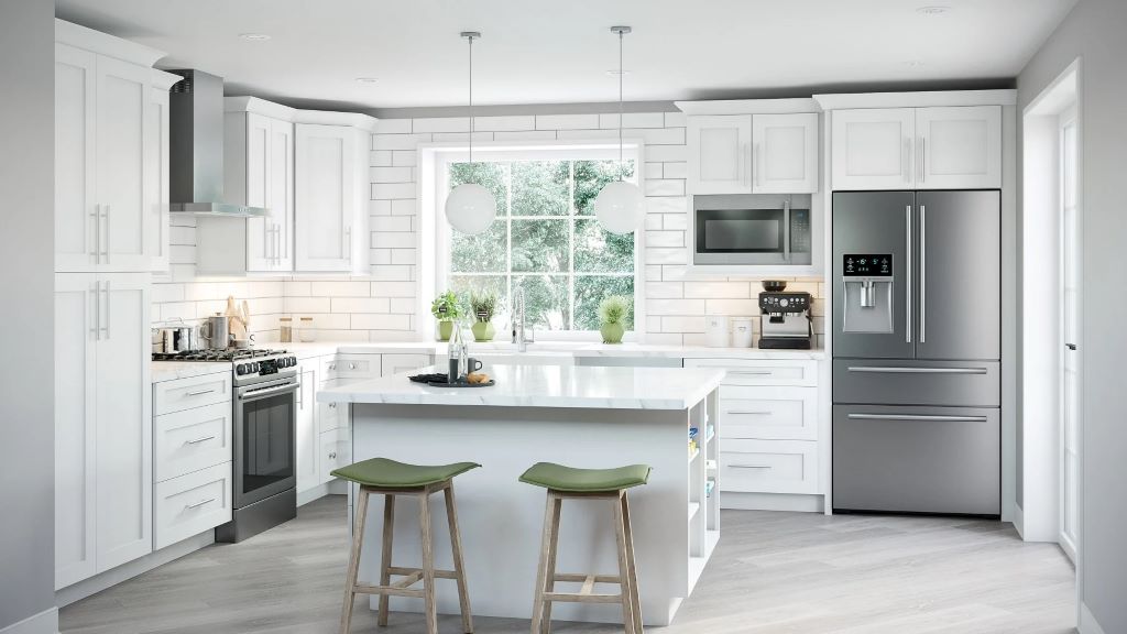 Stainless steel appliances for contrast