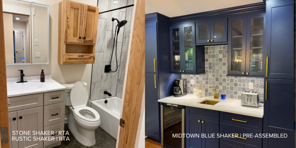 Stone Shaker and Rustic Shaker Bathroom, Midtown Blue Shaker Bar