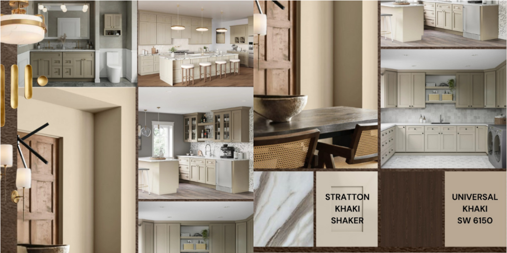 Moodboard for Sherwin Williams 2026 Color of the Year Universal Khaki