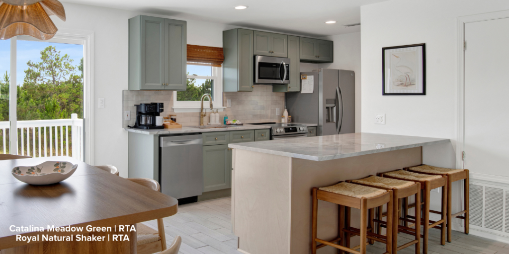 Catalina Meadow Green Kitchen Cabinets