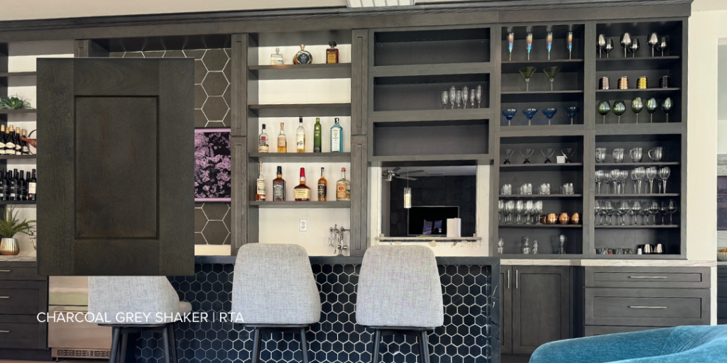 Charcoal Grey Bar and Cabinet Sample