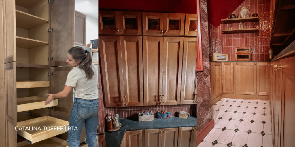 Hidden Pantries - Catalina Toffee Kitchen Cabinets